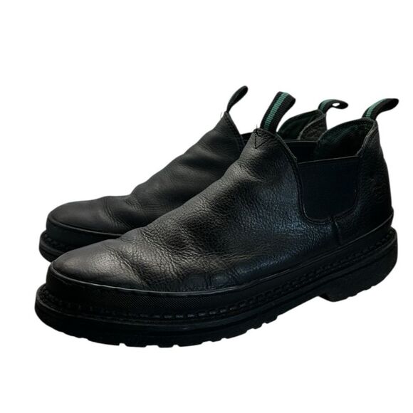 Men’s Georgia Boot Romeo Chelsea Work Boots Black Leather Slip-On Size 12